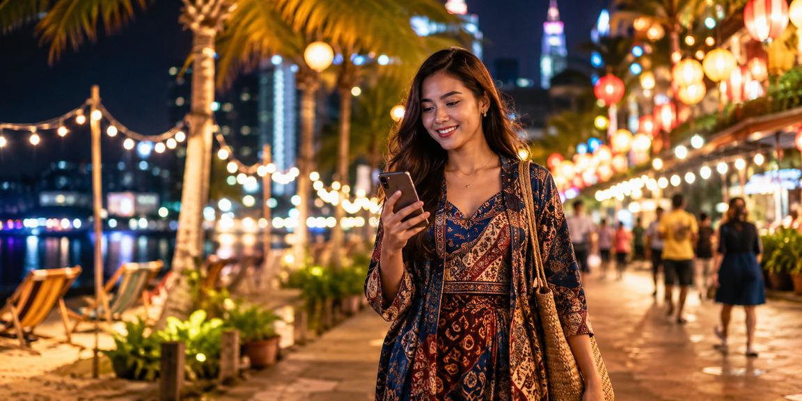 Pengguna mc3 menonton pertaruhan badminton di telefon di Johor Bahru