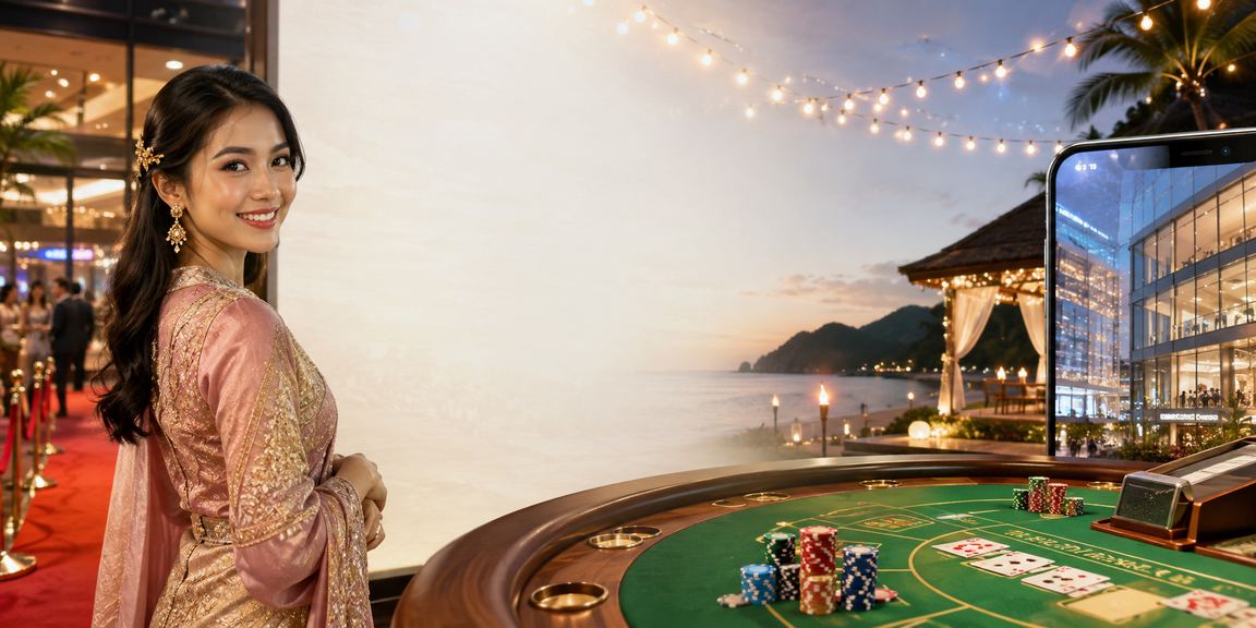 Suasana permainan baccarat Hari Raya Aidilfitri gaya Melayu di Langkawi